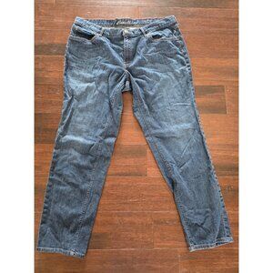 Eddie Bauer Slim Boyfriend Jeans Womens Size 16 Blue Mid Rise Medium Wash Denim